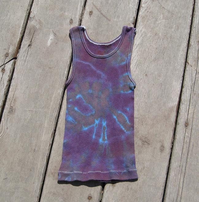 Toddlers Tie Dye Tank Top - Plum n Brown Spun Blotter (4T) OOAK