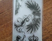 Tim Holtz - REGAL FLOURISH Brand New Clear Stamps set - Wings, Frame, Lion, Crown