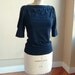 Black Top with folded detail, cotton jersey, puff sleeves, modern chic- made to order