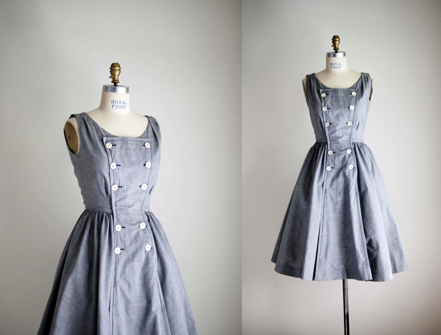 50s dress / 1950s  gingham cotton dress / Easy Living  dress