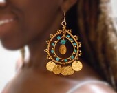 Gypsy's Treasure -Bohemian Coin Statement earrings