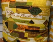 Mid Century Modern Vintage Barkcloth Pillow Cover