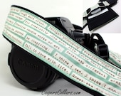 Camera Strap with Pocket, dSLR, Happy Thoughts, Aqua, Inspirational, SLR