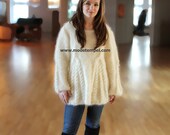 Sweater hand knitting kid mohair