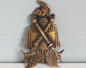 Vintage Metal Crest Wall Hanging