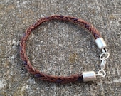 Braided Horsehair Bracelet - Sorrel/Mauve Horse Hair 6MM