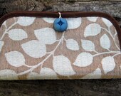 Quilted Fabric Organizer for Purse, Coupons, or Travel in Blue and Brown