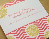 Mother's Day card - Mother's Birthday card - I'd still choose you - Mom (1 card)