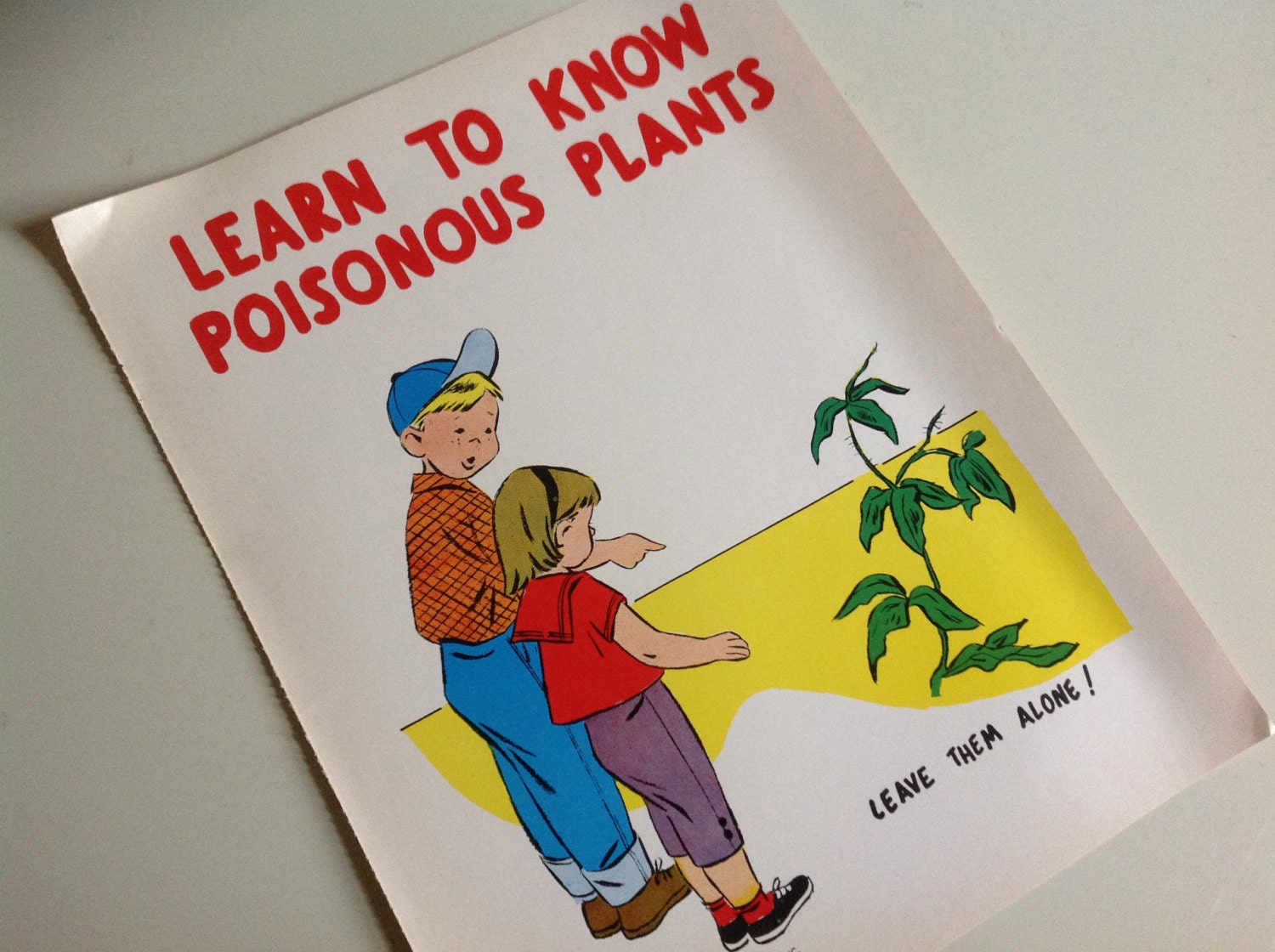 1960s Vintage School Mini Safety Poster. Learn to Know Poisonous Plants.