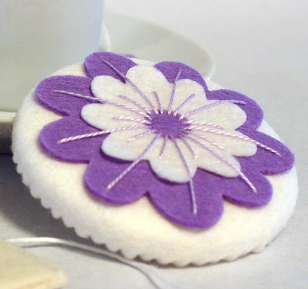 Felt Playfood - Tea for Two -  Two Tea Biscuits and Two Tiny Teabags - Waldorf Inspired Felt Playfood Accessory for Imaginative Play