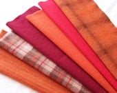 Hand Dyed Wool Fabric - Orange - for Rug Hooking, Applique, Penny Rugs and Sewing Projects/ H602