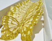 12 Feather Butterflies for Hair Pins, Favors, Wedding Cake