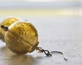 ON SALE Golden Sparkle Hollow Glass Earrings