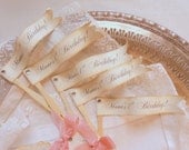 Friendly Flags. Twelve Parchment Flag Cupcake or Appetizer Toppers with Personalized Wording