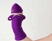 Harvey the monster hand puppet OOAK made from recycled wool sweaters
