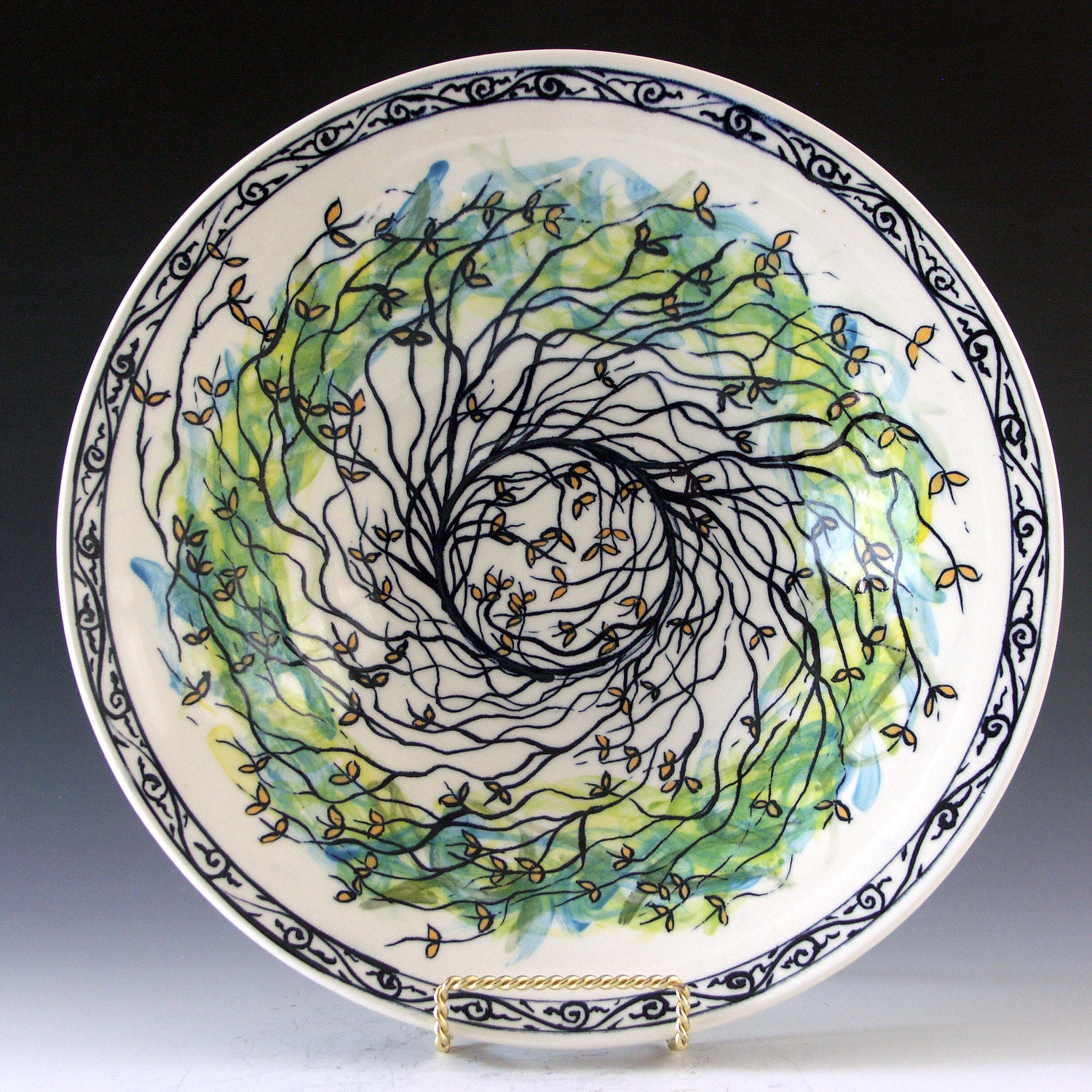 Ceramic and pottery porcelain art bowl for serving and decoration