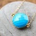 Sleeping Beauty Turquoise Double Connector Necklace - Gold