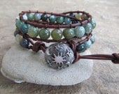 Juliet Jade Beaded Leather Wrap Bracelet