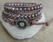 Medley Freshwater Pearl Beaded Leather Wrap Bracelet