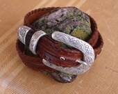 Vintage Leather Womens Belt with Silver Buckle Western Junk Gypsy Style