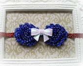 Red White and Blue Shabby Flower Headband, Patriotic Headband, Shabby Flower Headband, 4th of July Headband