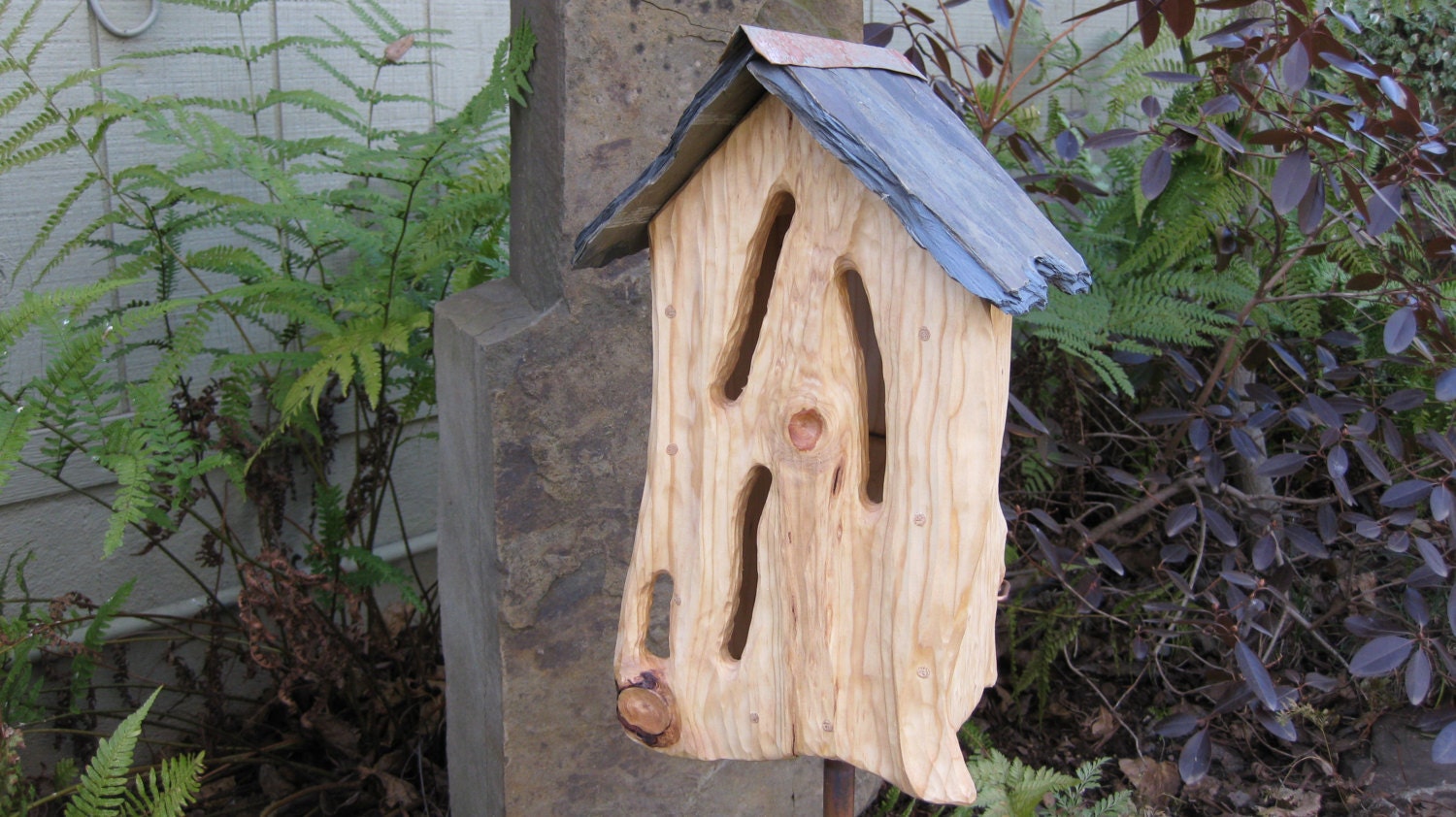 Butterfly House Rustic Slate Roof Sculpted One Of A Kind Butterfly Habitat