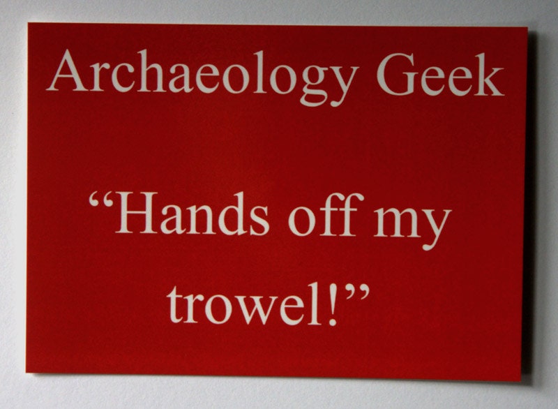 Archaeology Geek - Red postcard