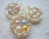 Birds Nest Necklace - Personalized Great For Mother Mom Mothers Day FOUR