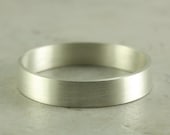Silver Flat Band. 4mm Silver Ring.