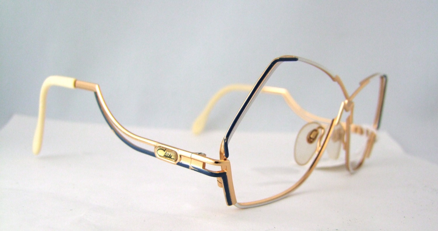 Cazal 1970S 80s  Designer Eyeglasses  BEAUTIFUL Rare style and model 226 blue and gold