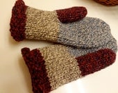 Women's Ragg Wool Hand Knitted Mittens 100% Wool