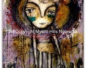 Mixed Media Original Painting " Stolen " Outsider art