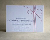 Modern Letterpress Bow Invitation - Tie the Knot