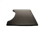 Chic Leather Card Holder Black Calf Horizontal, Case ID Business Credit Gift Card Wallet