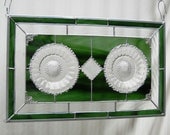 Heisey Stained Glass Plate Panel 1920s Depression Glass Narrow Flute Window Dressing