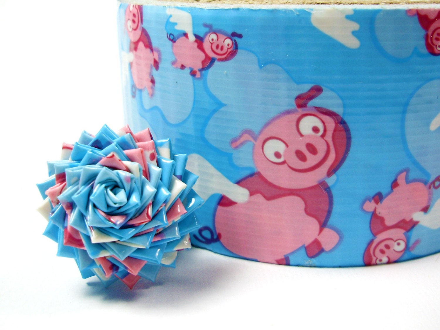Flying Pigs Duct Tape Rose Ring