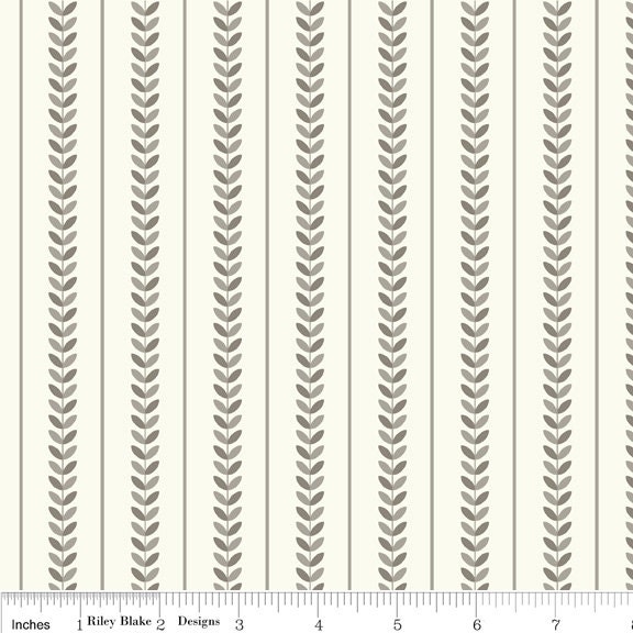 Gray Vine Stripe Fabric Verona by Riley Blake