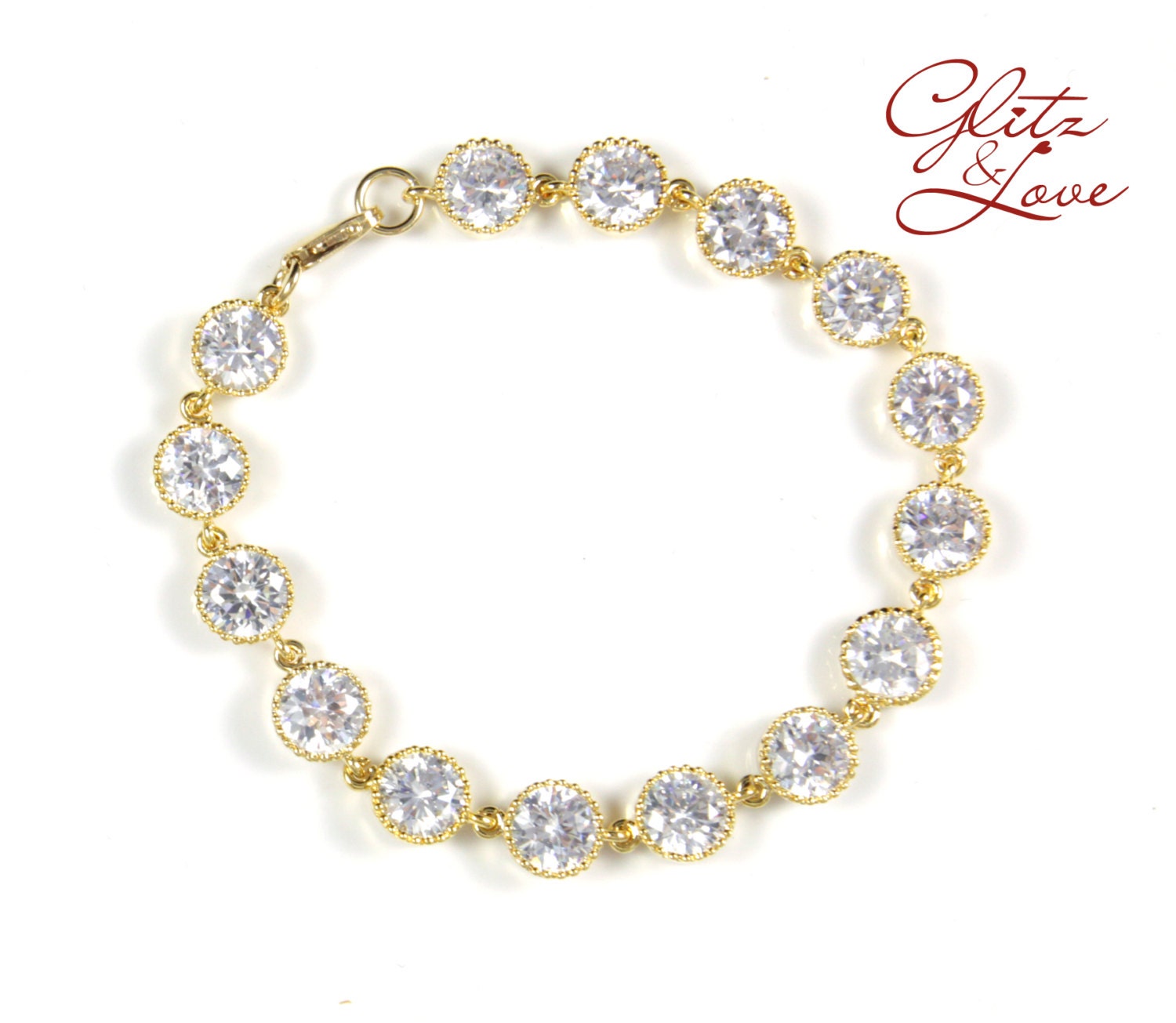 Ann - Wedding Bride Bridal Sparkling Cubic Zirconia Bracelet, Bridesmaids bracelet, Anniversary