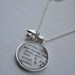 Vintage Dictionary Necklace Pendant HARMONY with heart charm