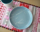 Ric Rac Rabbits labeled placemat - FREE SHIPPING