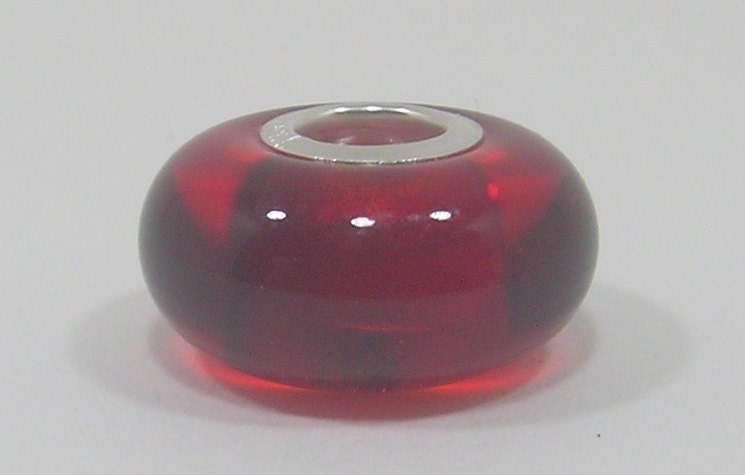 Red Handmade Lampwork European Charm Bead - SRA - Fits Trollbead/Biagi etc