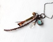 Talisman Necklace Tribal Necklace Branch Necklace Twig Necklace Feather Necklace Turquoise Necklace Gem Statement Natural