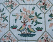 Sweet Uzbek Embroidered Birds 4 ft x 3 ft Bukhara Suzani/Fabric/ Bed cover/ Wall hanging.