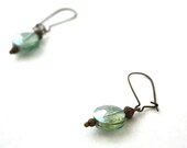 Green Peridot Colored Faceted Round Dangle Earrings : Luminous Lime Earrings