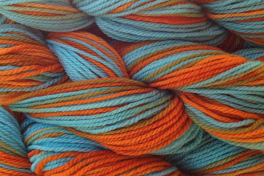 Hand Painted Merino Wool Worsted Weight Yarn in Hopi Land
