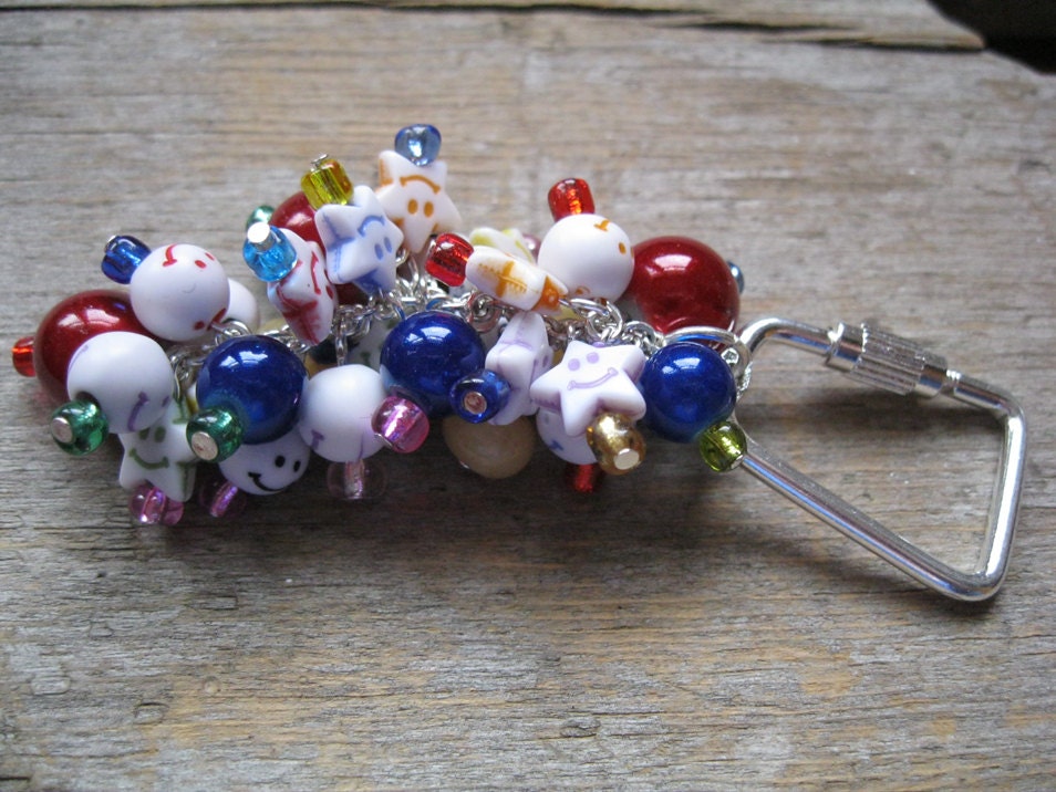 Happy Face Rainbow Key Chain