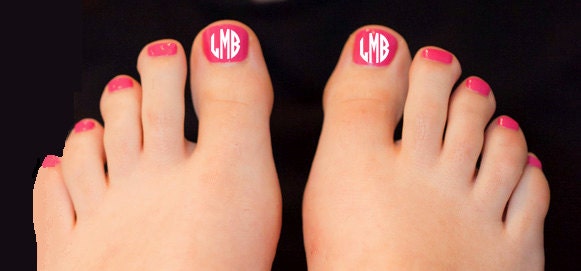 Set of 10 Monogram Nail Decals