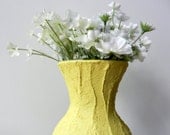 Yellow Vase / Spring home decor / Bright yellow Vase / Flower vase / sweetheart vase