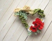 Dollhouse Wreath poppies and daisies in 1/12 scale