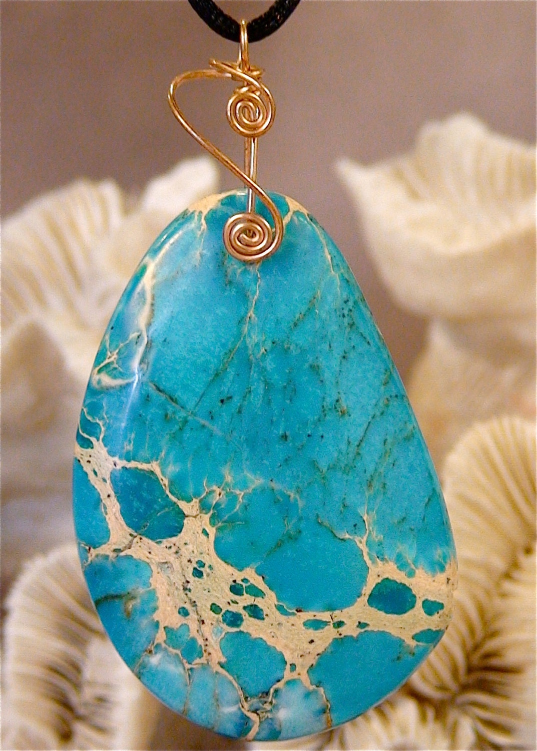NEW - Simple Sensation Sea Sediment Jasper Bronze Pendant